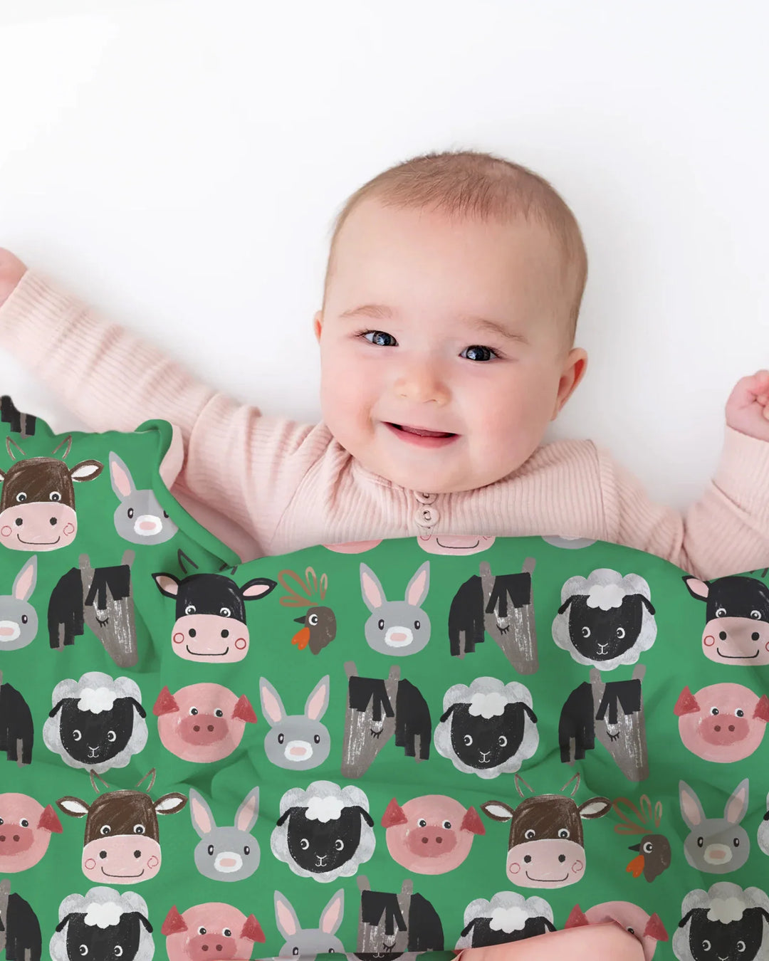 Farm Friends Family Matching Bamboo Blanket