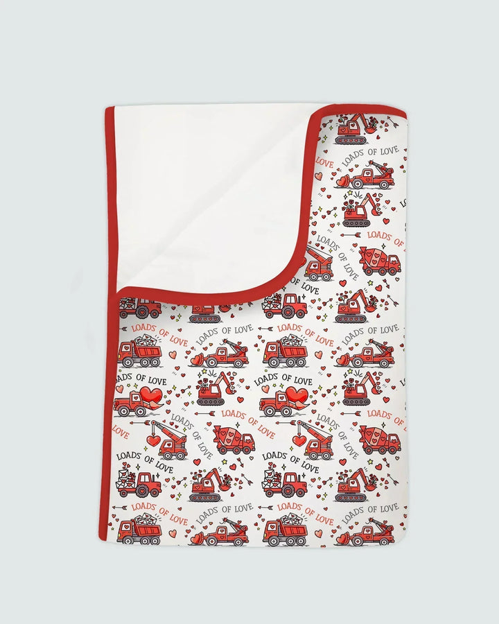 Construction Trucks Loads of Love Bamboo Blanket