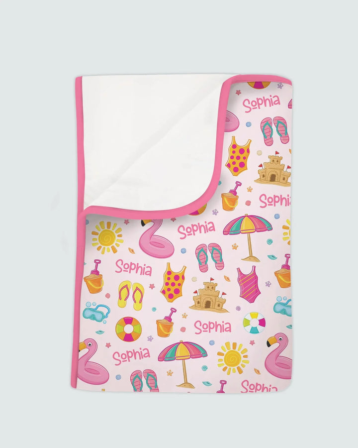 Custom Name Summer is Fun Bamboo Blanket