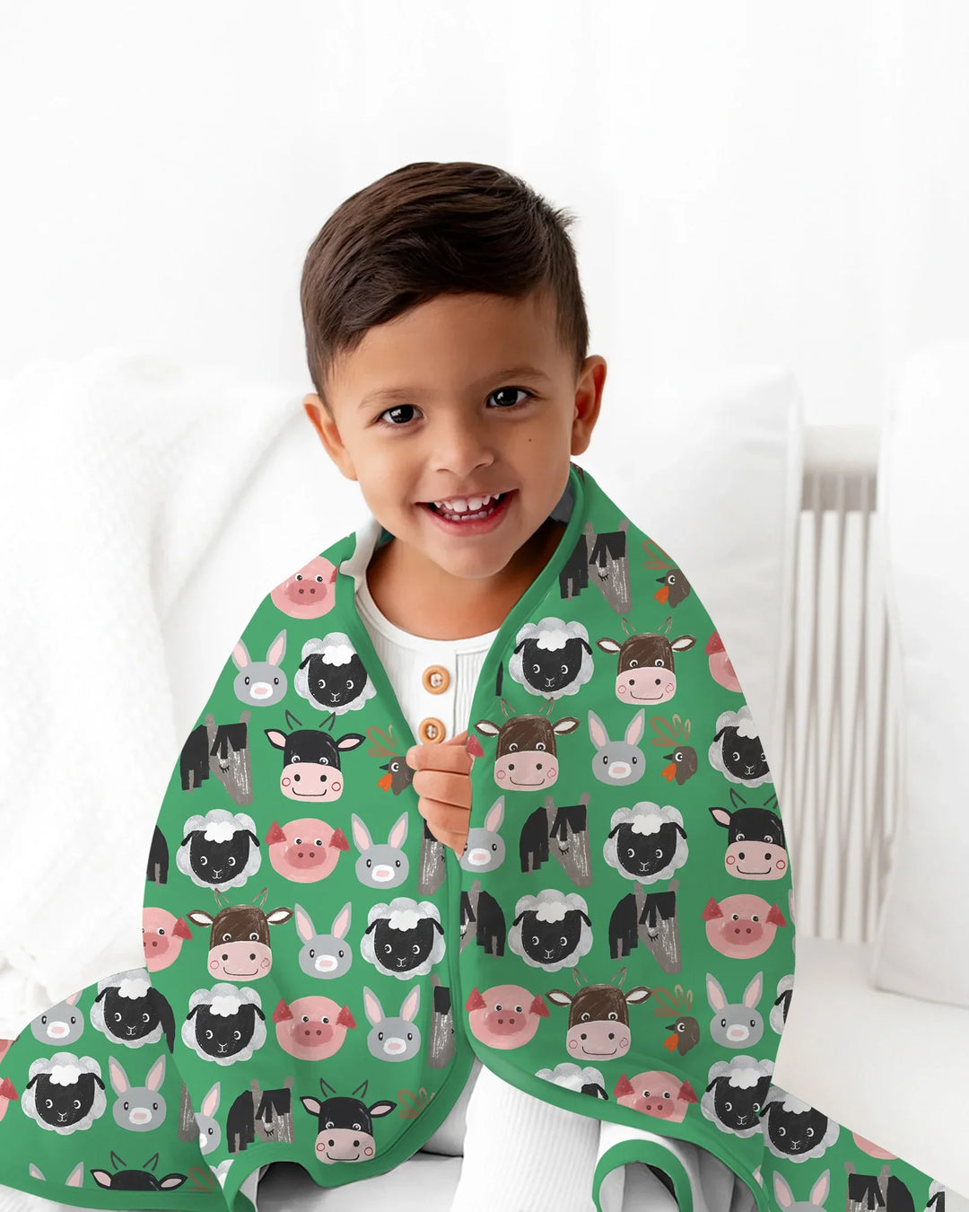 Farm Friends Family Matching Bamboo Blanket