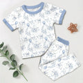 Blue Bear Toile de jouy Two Piece Short Sleeve Pajama Set , Blue Bear Toile de jouy Two Piece Short Sleeve Pajama Set - 12-18M
