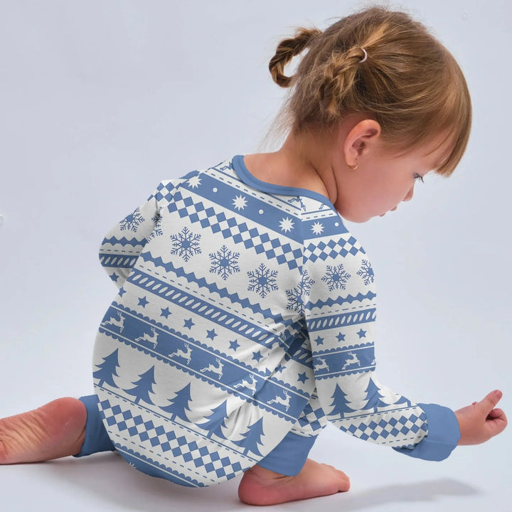 Blue Fair Isle Convertible Zippy , Blue Fair Isle Convertible Zippy - 0-3M