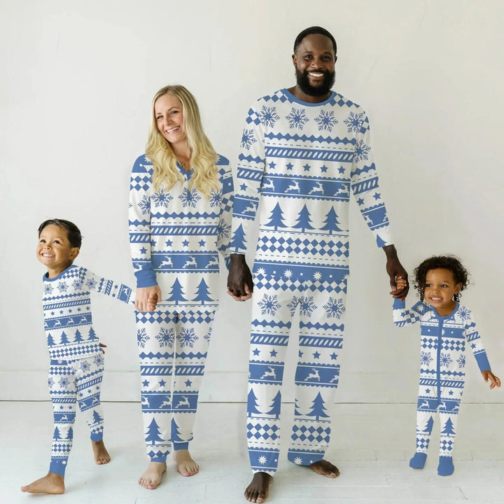 Blue Fair Isle Convertible Zippy , Blue Fair Isle Convertible Zippy - 0-3M