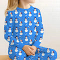 Blue Snowman Christmas Two Piece Pajama Set , Blue Snowman Christmas Two Piece Pajama Set - 12-18M