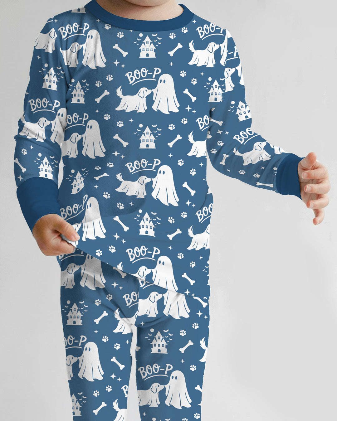 Boo-p Ghost Dog Bamboo Two Piece Long Sleeve Pajama Set