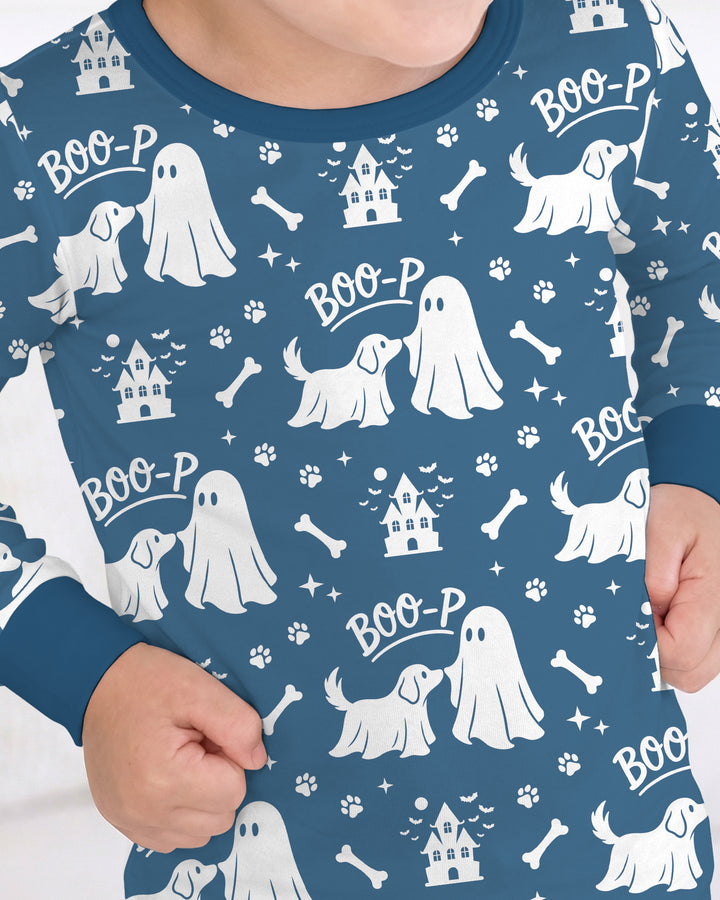 Boo-p Ghost Dog Bamboo Two Piece Long Sleeve Pajama Set