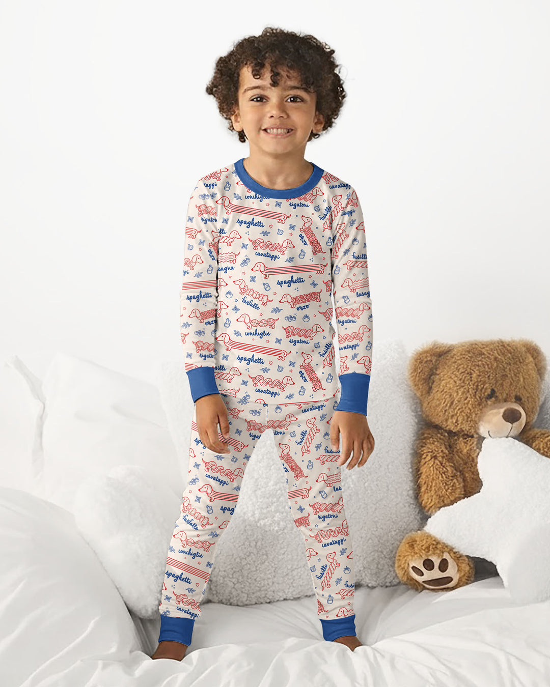 Dachshund Spagetti Bamboo Two Piece Long Sleeve Pajama Set
