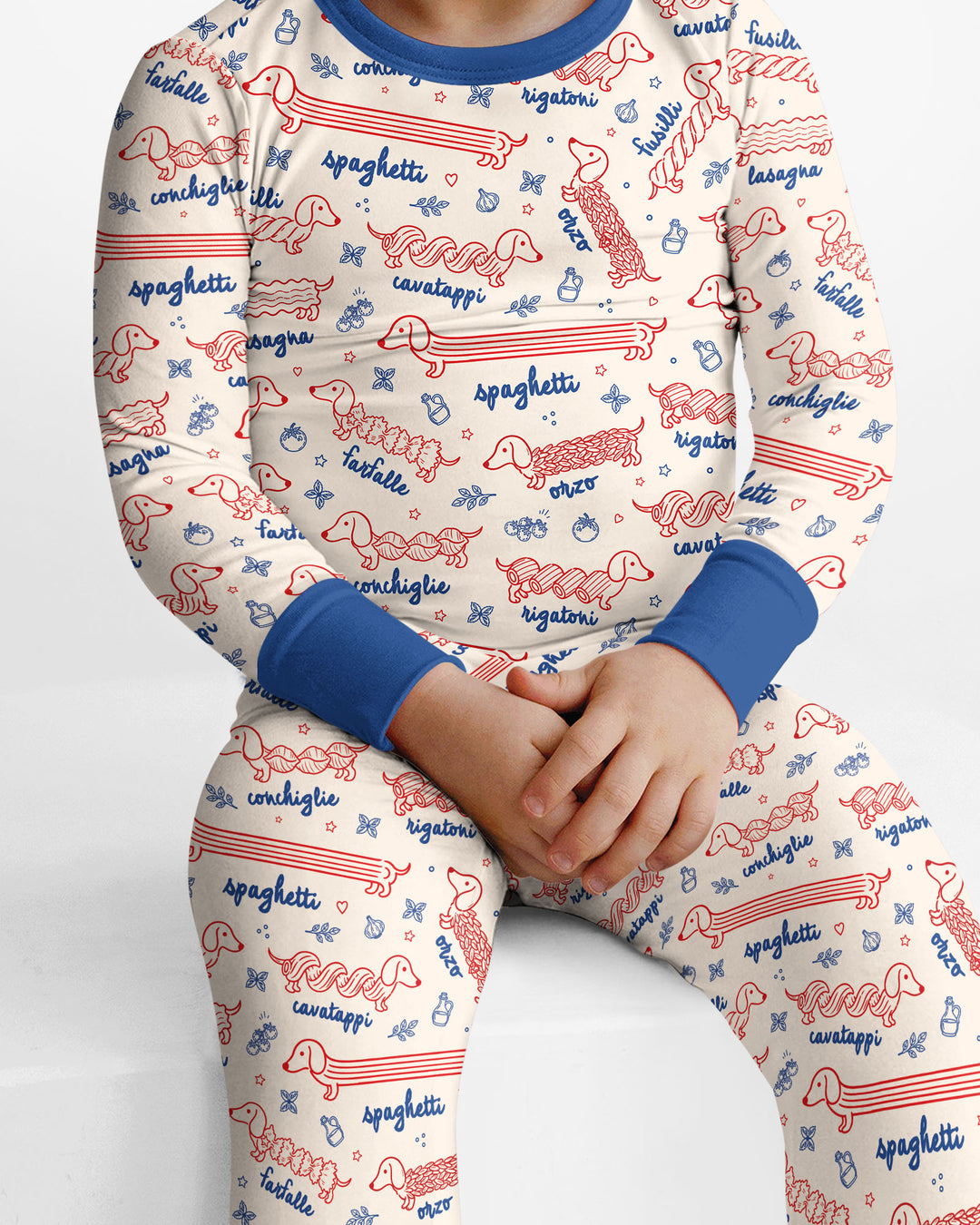 Dachshund Spagetti Bamboo Two Piece Long Sleeve Pajama Set