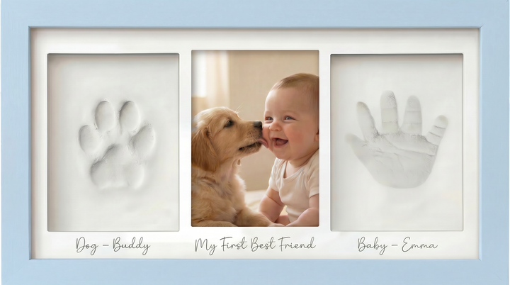 Baby and Dog Photo Frame – Our Little Pack Family Keepsake