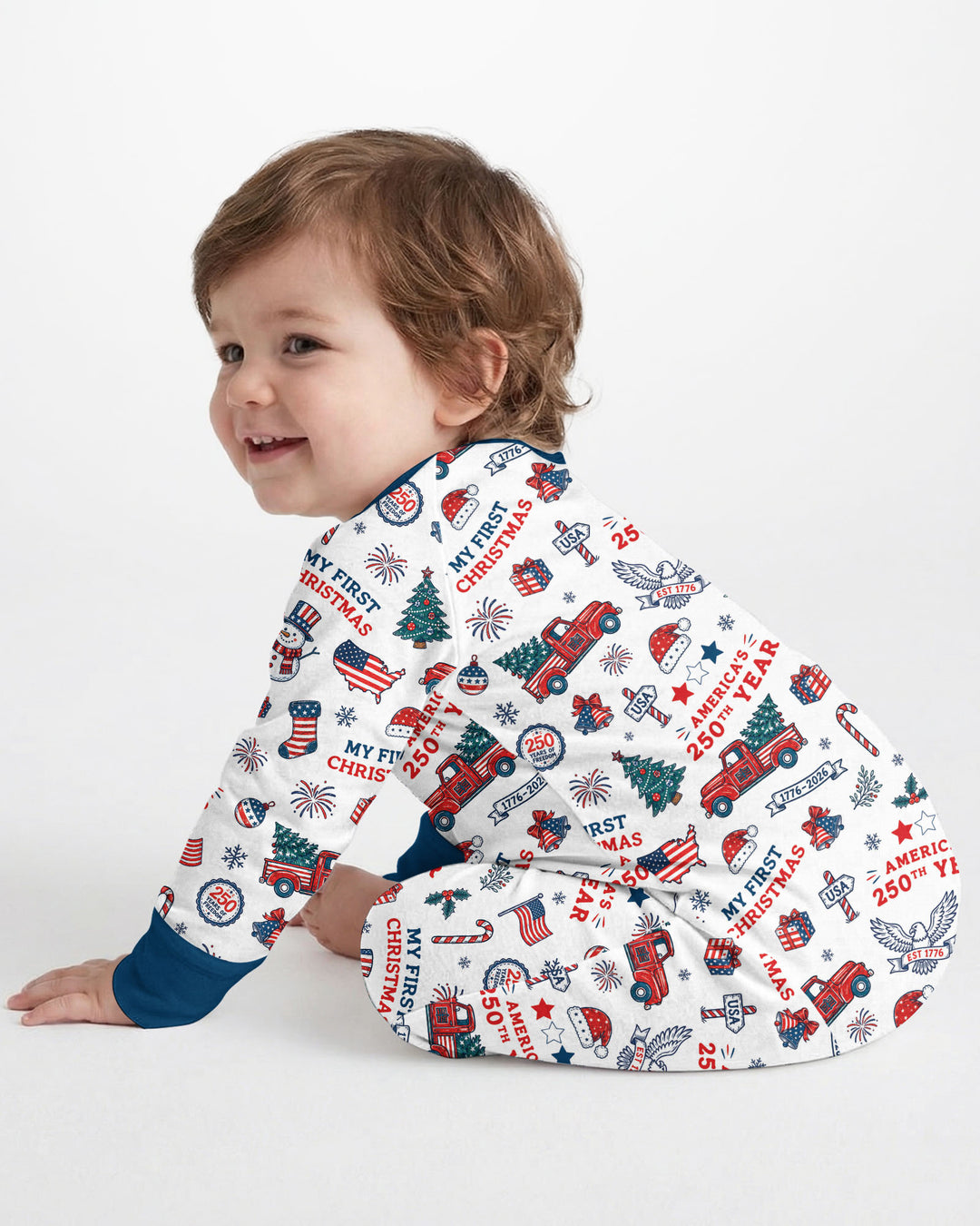 First Christmas In 250th Anniversary Custom Name Bamboo Convertible Zippy