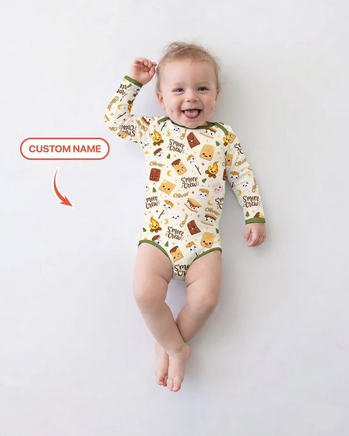 Custom Name Kawaii S'more Crew Family Matching Bamboo Bodysuit