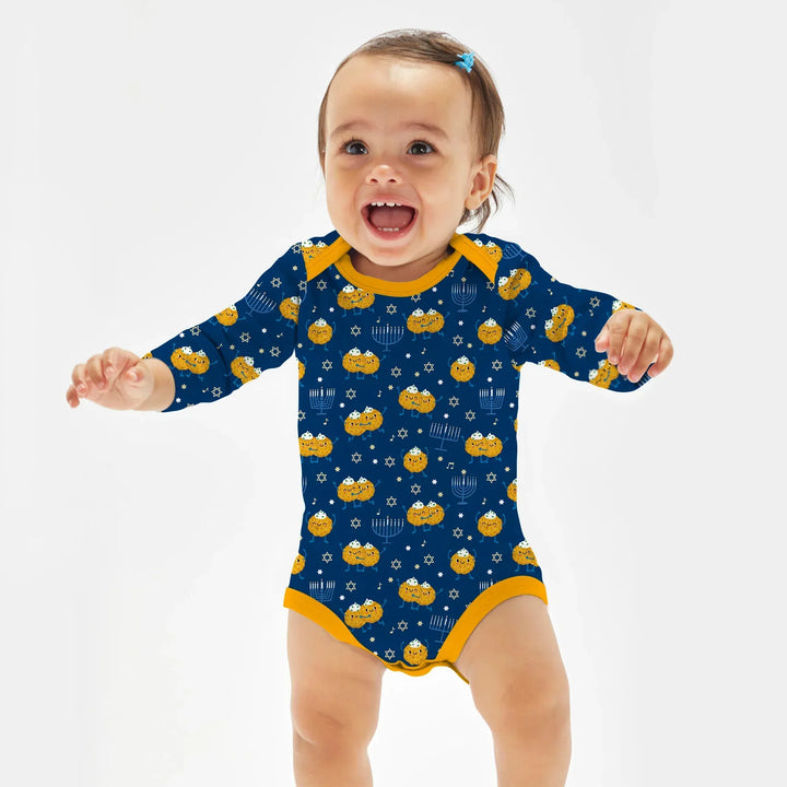 Hanukkah Latke Family Matching Bamboo Bodysuit
