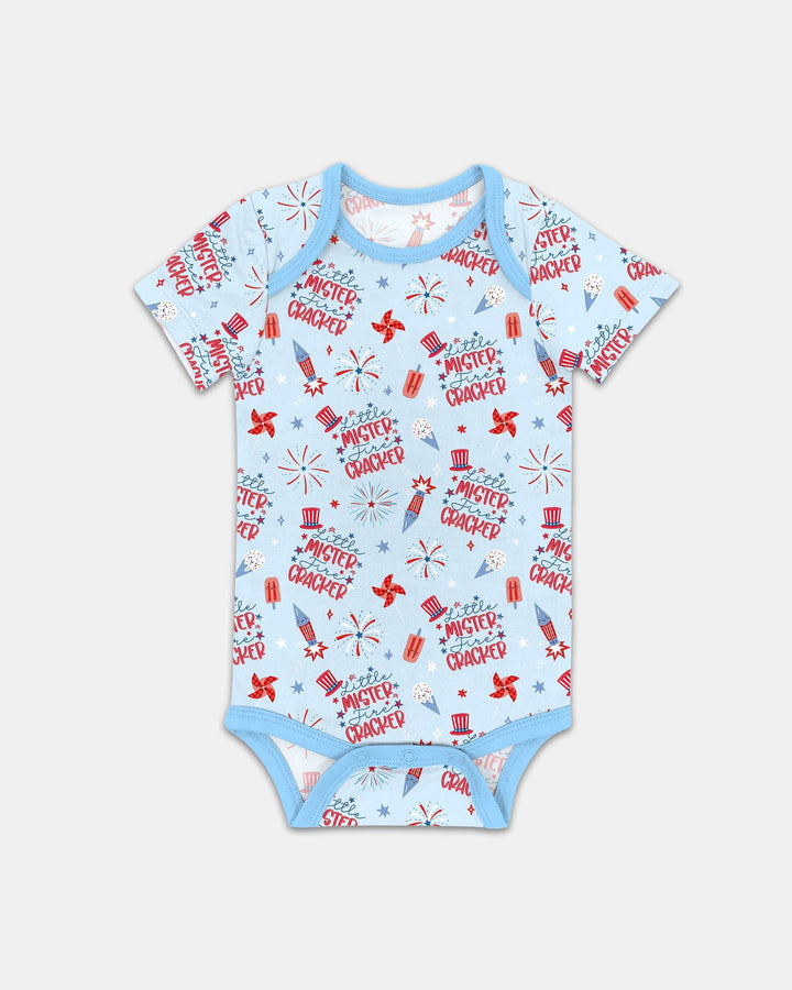 Little Miss Firecracker 4th July Bamboo Bodysuit