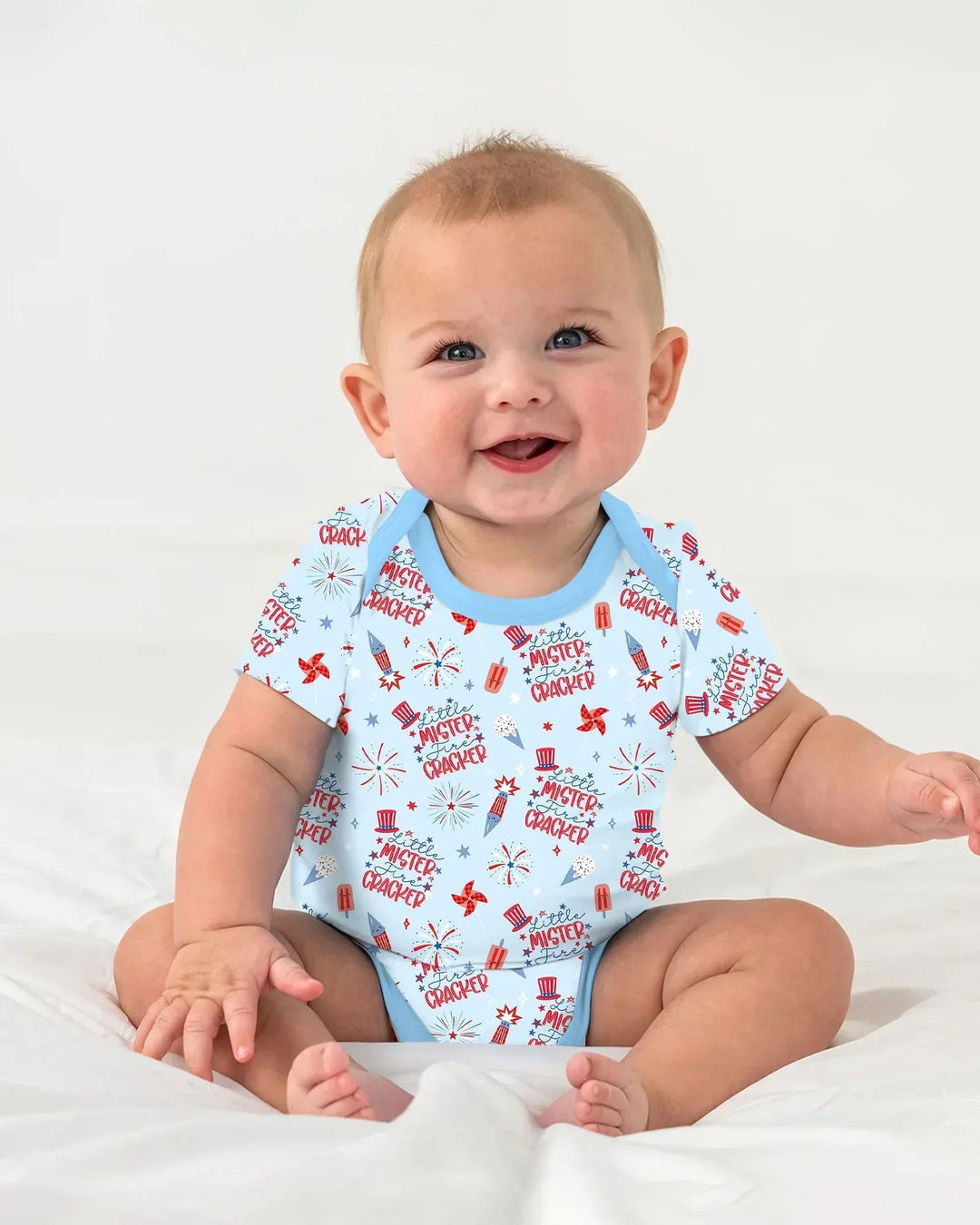 Little Miss Firecracker 4th July Bamboo Bodysuit