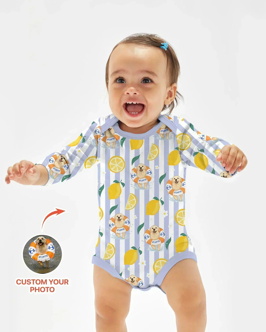 Custom Image Summer Lemon Bamboo Bodysuit