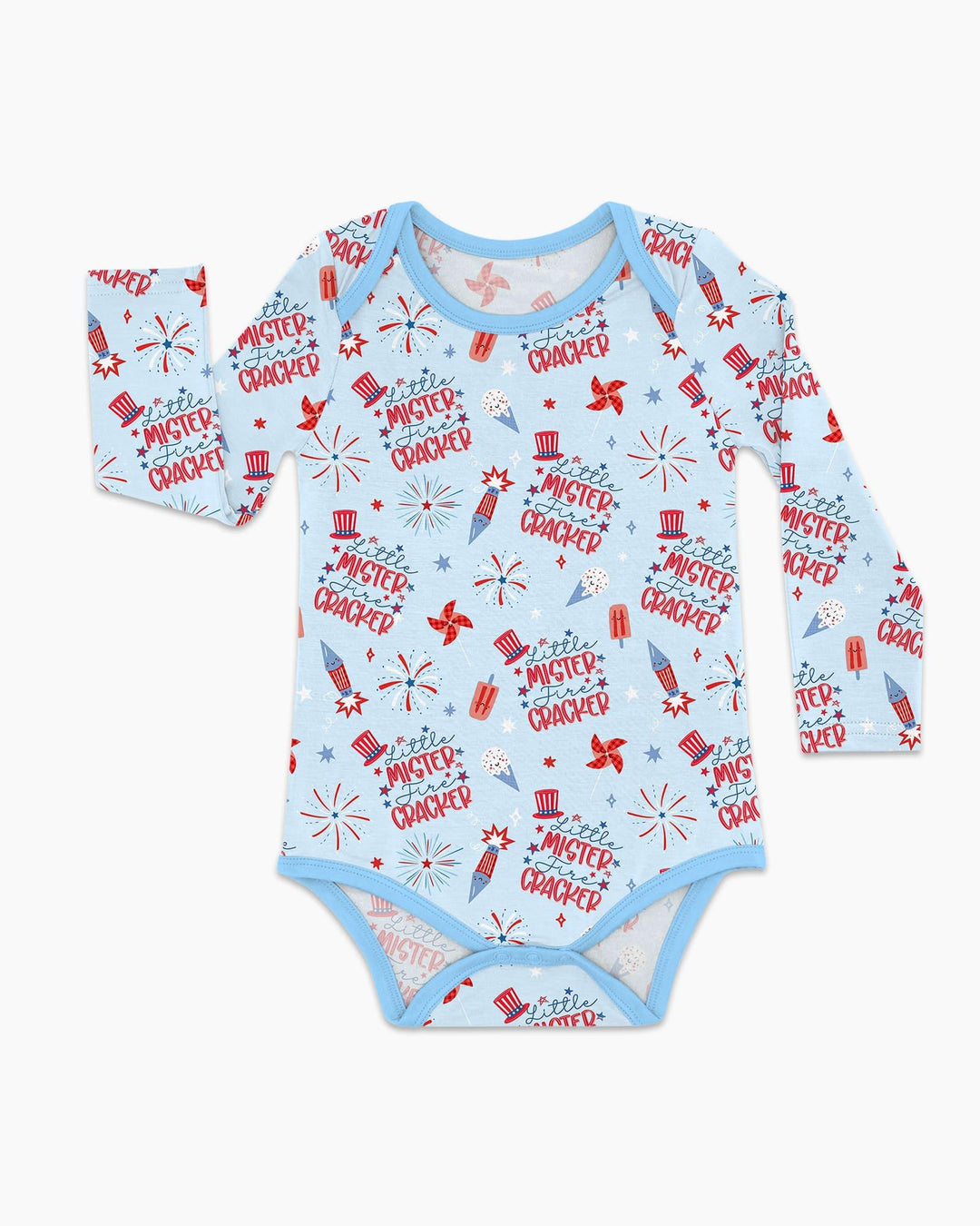 Little Miss Firecracker 4th July Bamboo Bodysuit