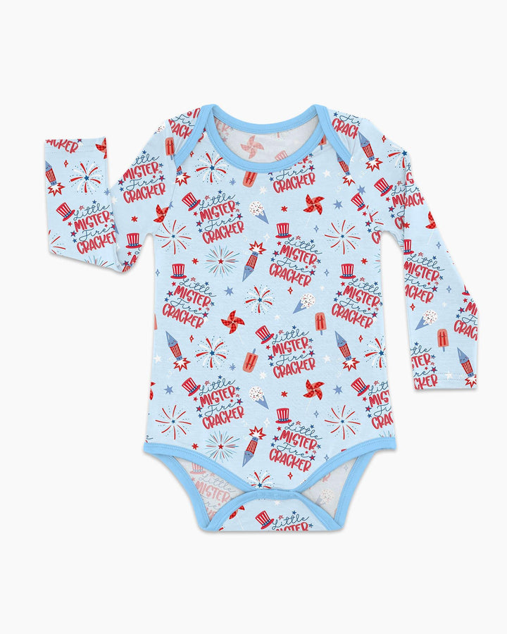 Little Miss Firecracker 4th July Bamboo Bodysuit