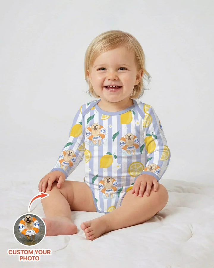 Custom Image Summer Lemon Bamboo Bodysuit