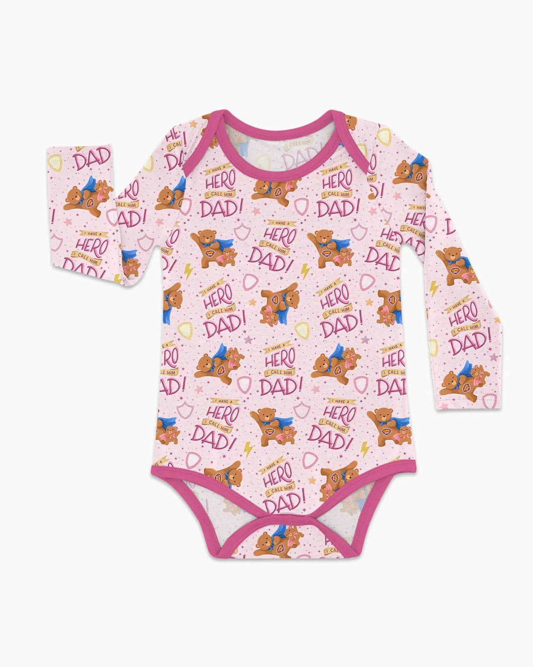 I Have A Hero Daddy & Me Matching Bamboo Bodysuit