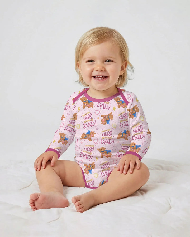 I Have A Hero Daddy & Me Matching Bamboo Bodysuit