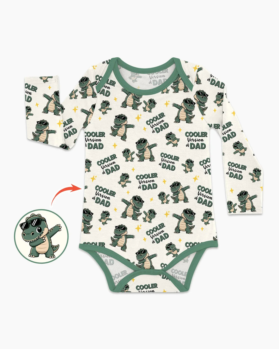 Cool Dino Daddy & Me Matching Bamboo Bodysuit