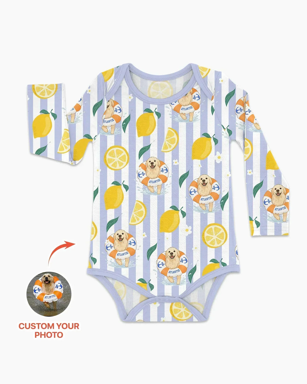 Custom Image Summer Lemon Bamboo Bodysuit