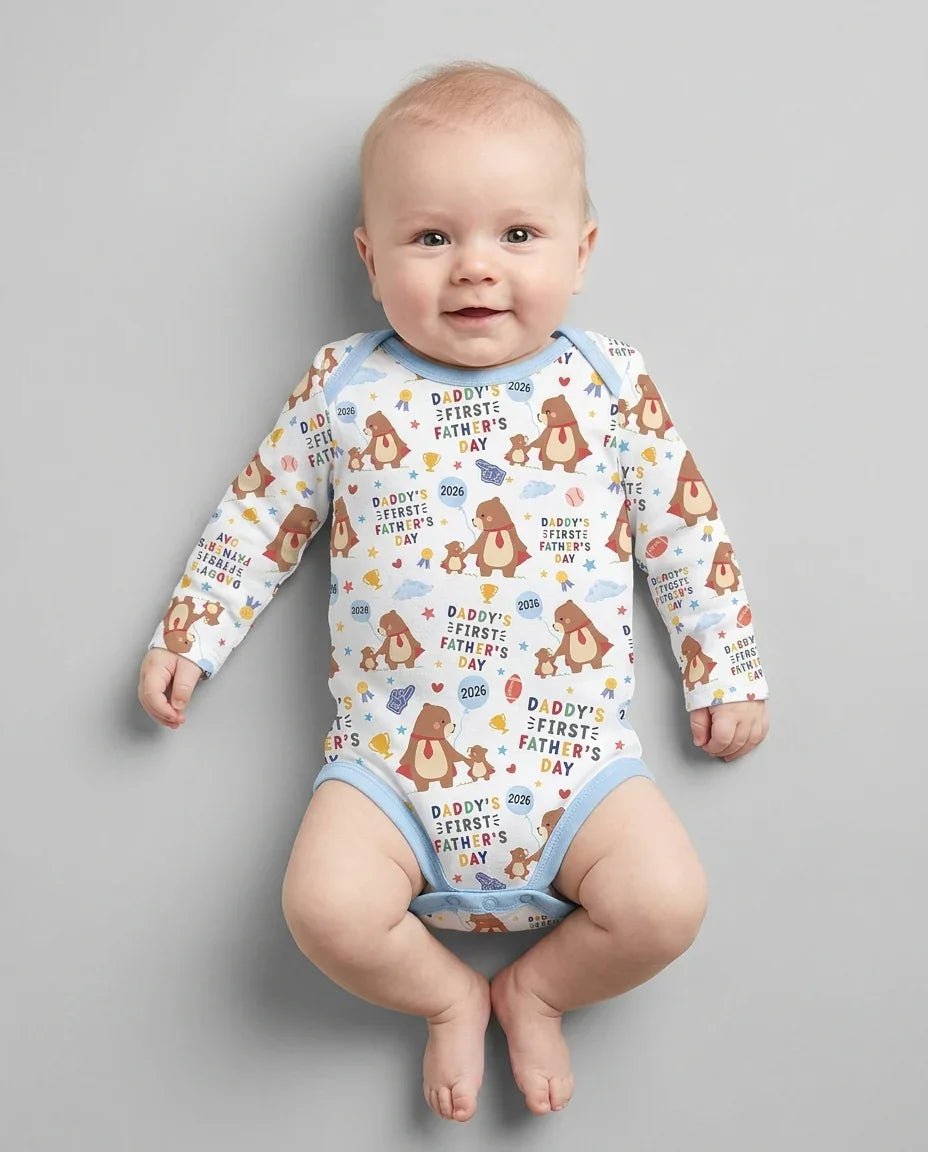 First Father's Day Daddy Bear Family Matching Bamboo Bodysuit