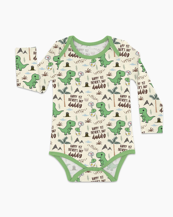 First Father's Day Daddysaurus Bamboo Bodysuit