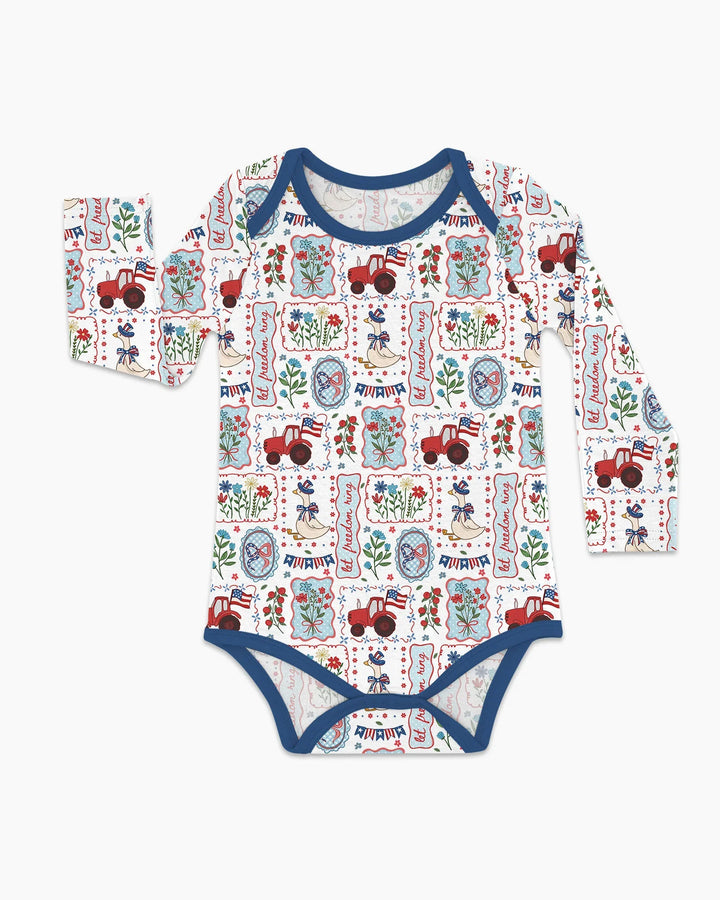 Patriotic USA Silly Goose Family Matching Bamboo Bodysuit