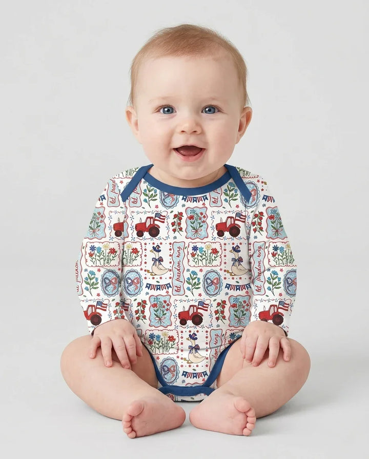 Patriotic USA Silly Goose Family Matching Bamboo Bodysuit