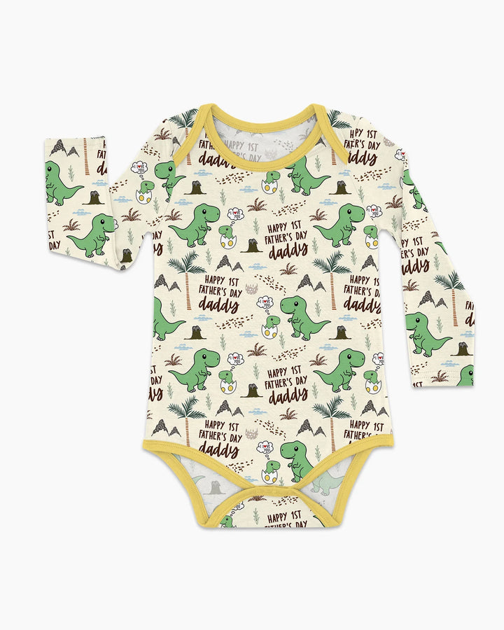 First Father's Day Daddysaurus Bamboo Bodysuit