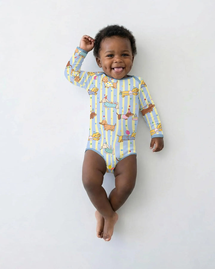 Custom Name Birthday Dachshund Bamboo Bodysuit