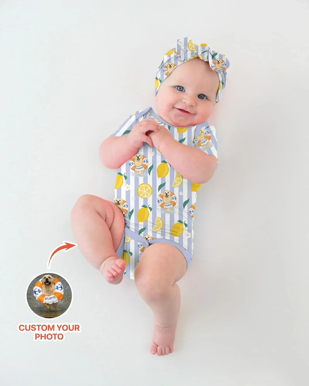 Custom Image Summer Lemon Bamboo Bodysuit