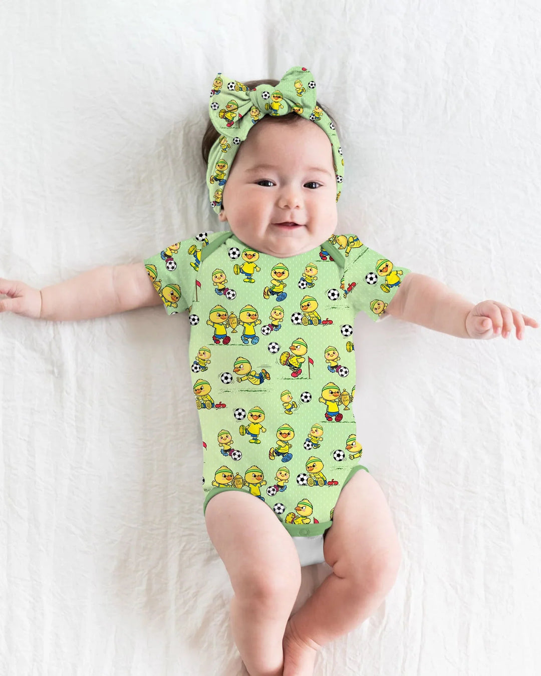 Brasil Soccer Fan Family Matching Bamboo Bodysuit