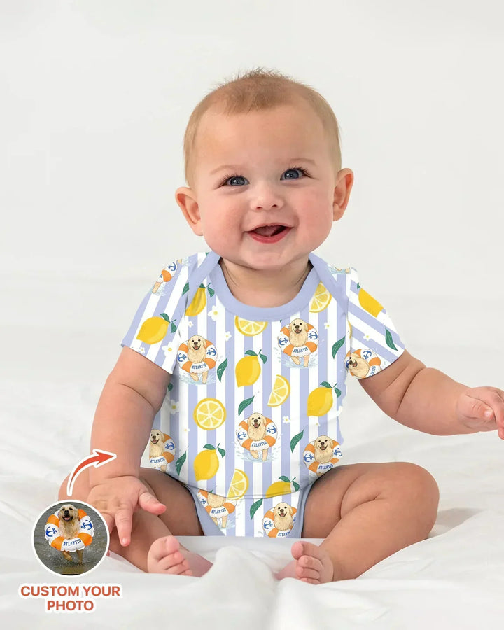 Custom Image Summer Lemon Bamboo Bodysuit