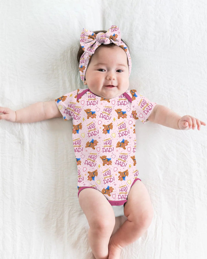 I Have A Hero Daddy & Me Matching Bamboo Bodysuit