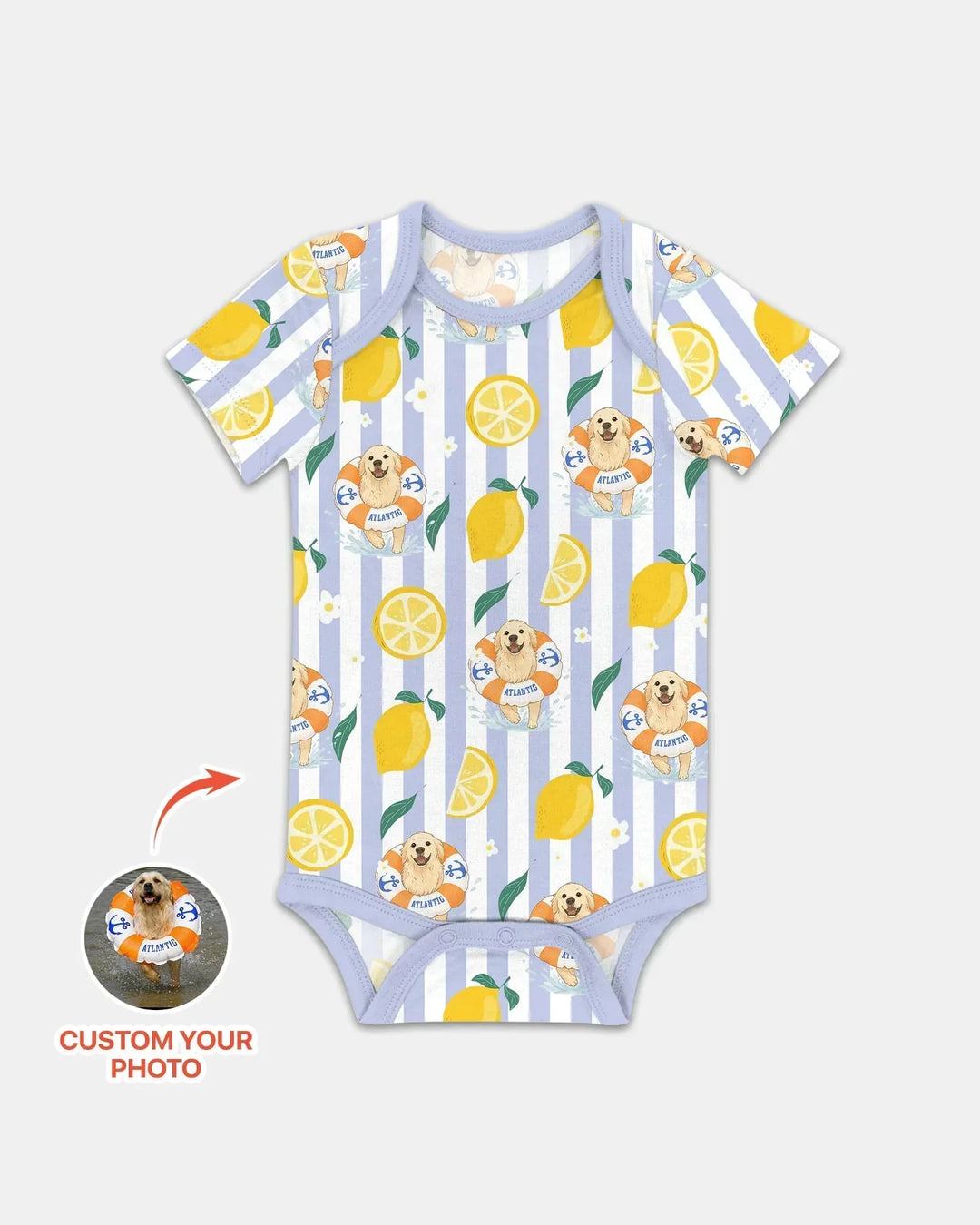 Custom Image Summer Lemon Bamboo Bodysuit