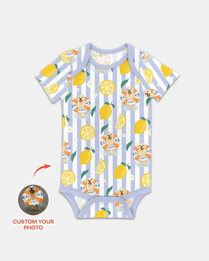 Custom Image Summer Lemon Bamboo Bodysuit
