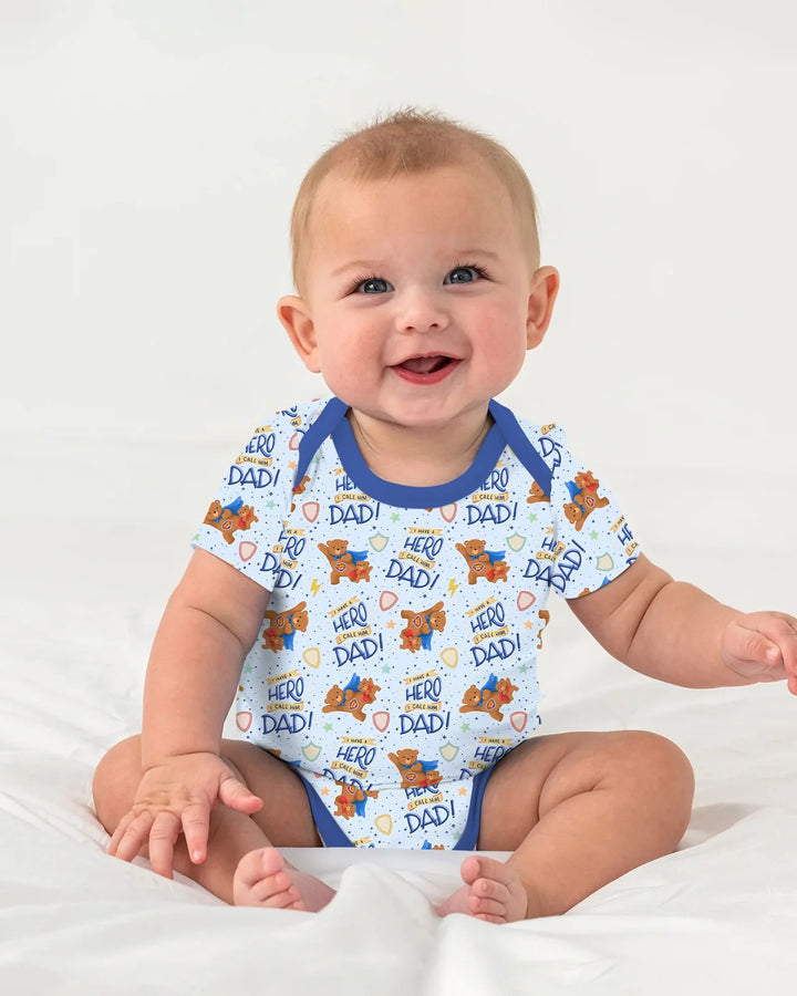 I Have A Hero Daddy & Me Matching Bamboo Bodysuit