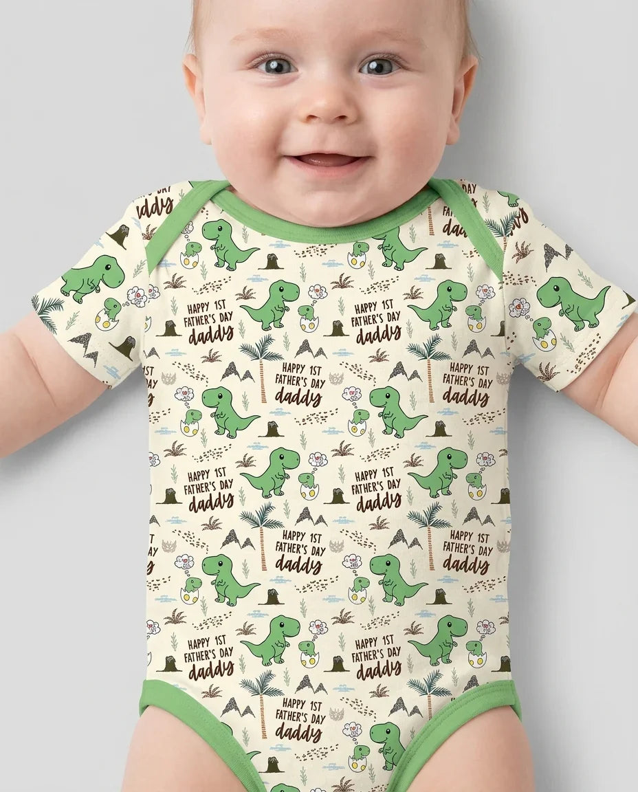 First Father's Day Daddysaurus Bamboo Bodysuit