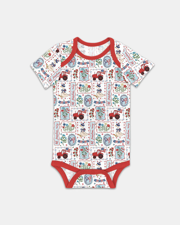Patriotic USA Silly Goose Family Matching Bamboo Bodysuit