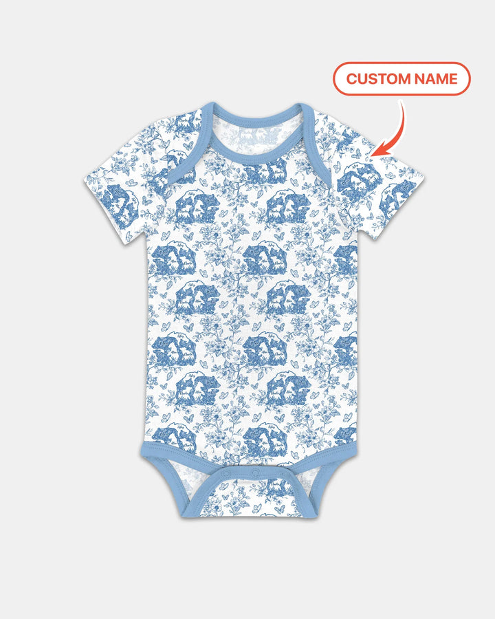 Custom Name Mama Bear Toile Bamboo Bodysuit