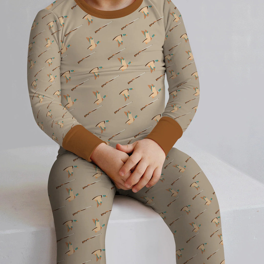 Lil Duck Hunter Bamboo Two Piece Long Sleeve Pajama Set