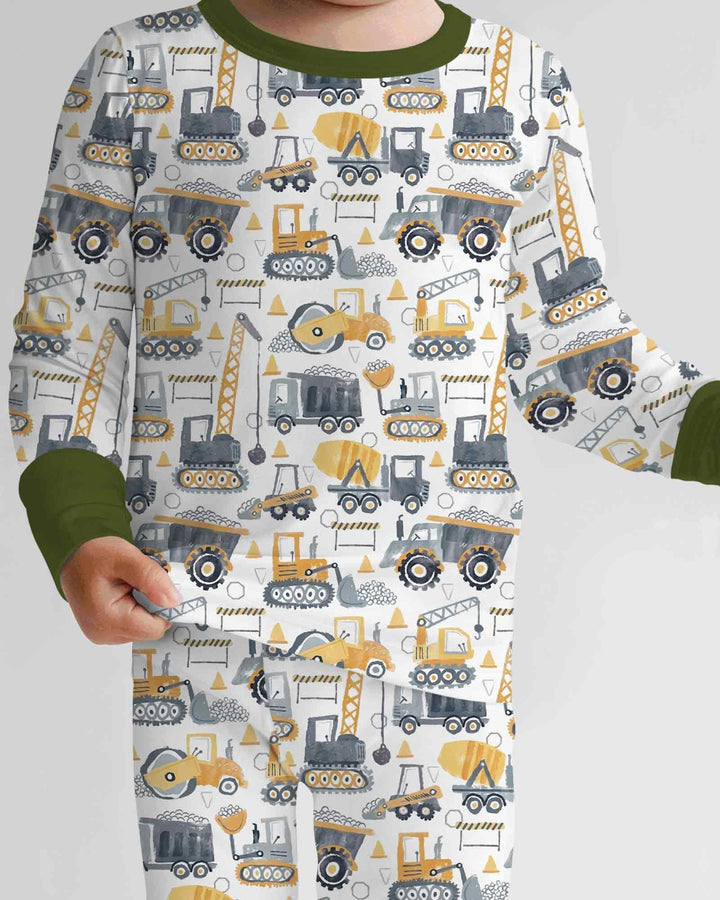 Construction Crew Bamboo Two Piece Long Sleeve Pajama Set