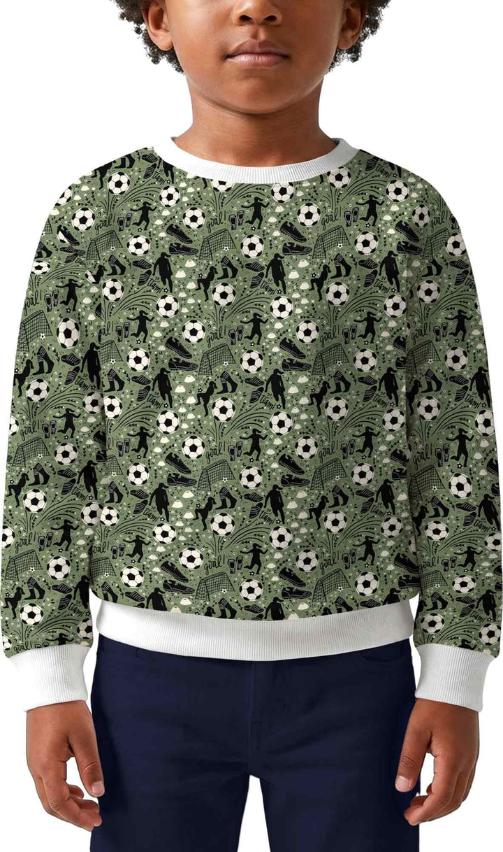 Sage Green Soccer Dreams Bamboo Crewneck Sweatshirt