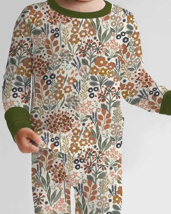 Autumn Meadow Botanicals Bamboo Two Piece Long Sleeve Pajama Set