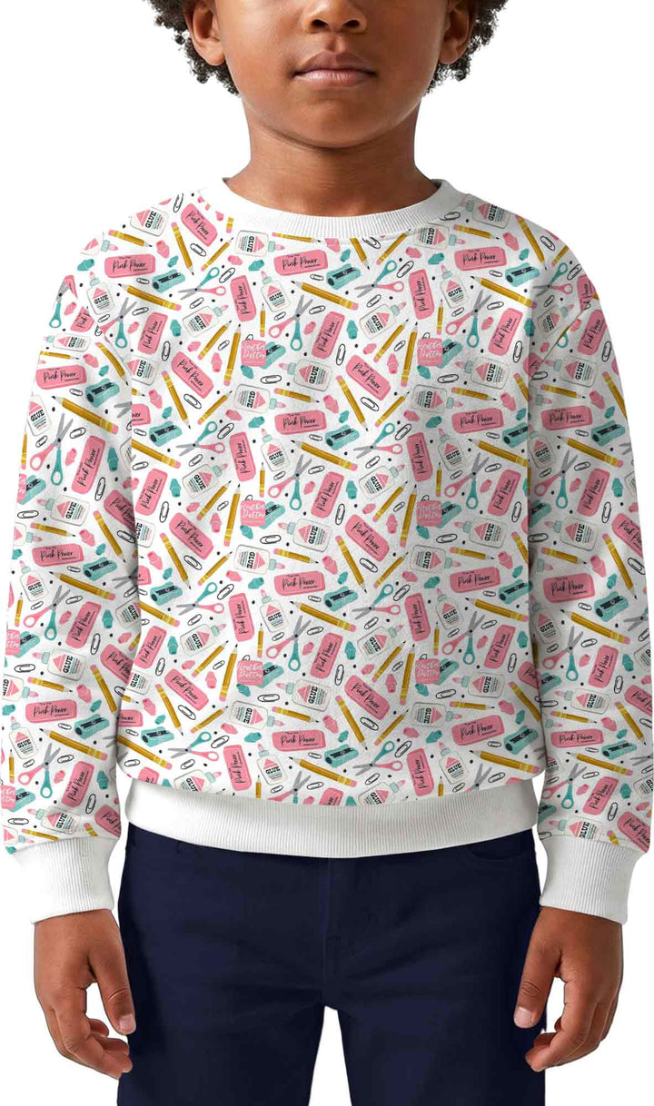 Pink Power School Supplies Bamboo Crewneck Sweatshirt