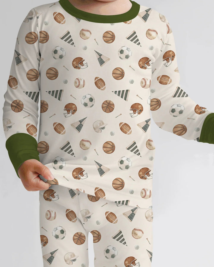 Little League Bamboo Two Piece Long Sleeve Pajama Set