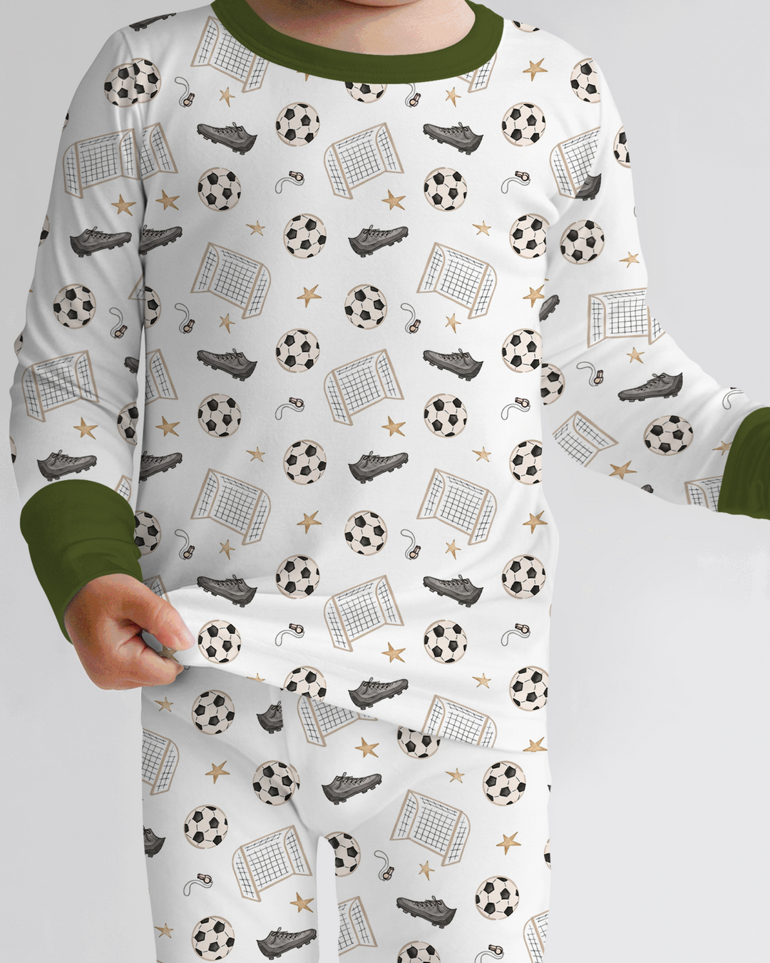 Little Soccer Star Bamboo Two Piece Long Sleeve Pajama Set