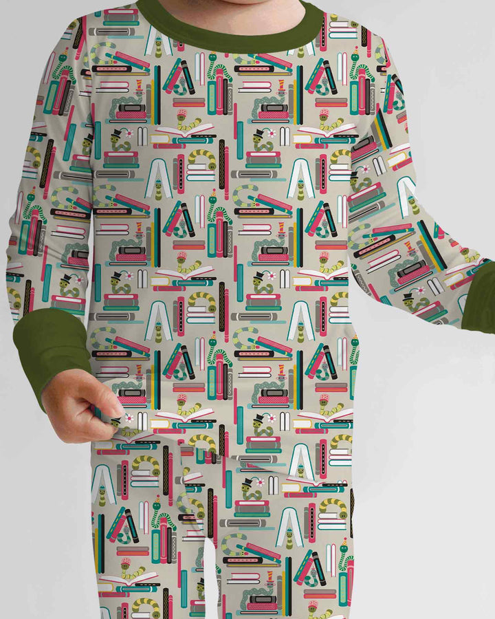 Bookworm Adventures Bamboo Two Piece Long Sleeve Pajama Set